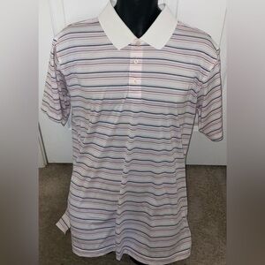 Men’s used Pebble Beach dry luxe performance golf polo shirt multicolor size L